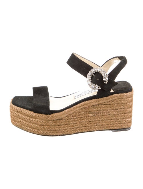 Jimmy Choo Suede Crystal Embellishments Espadrilles