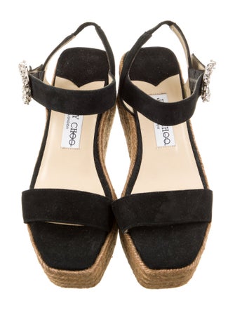 Jimmy Choo Suede Crystal Embellishments Espadrilles