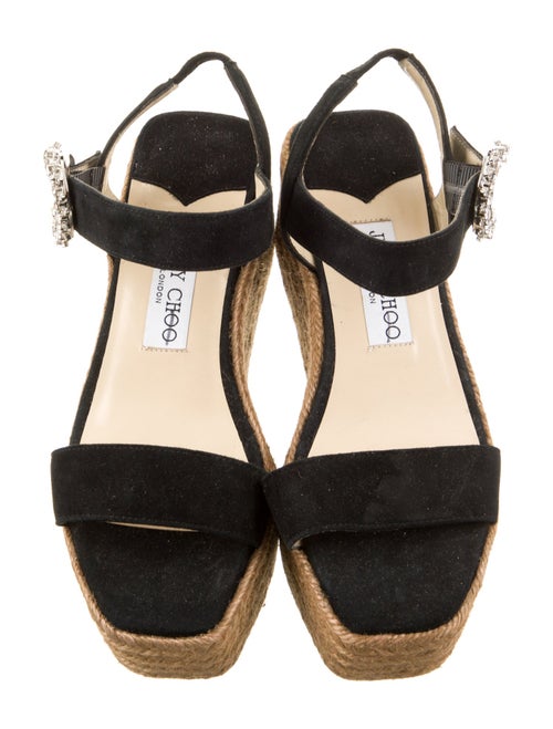 Jimmy Choo Suede Crystal Embellishments Espadrilles