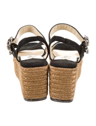 Jimmy Choo Suede Crystal Embellishments Espadrilles