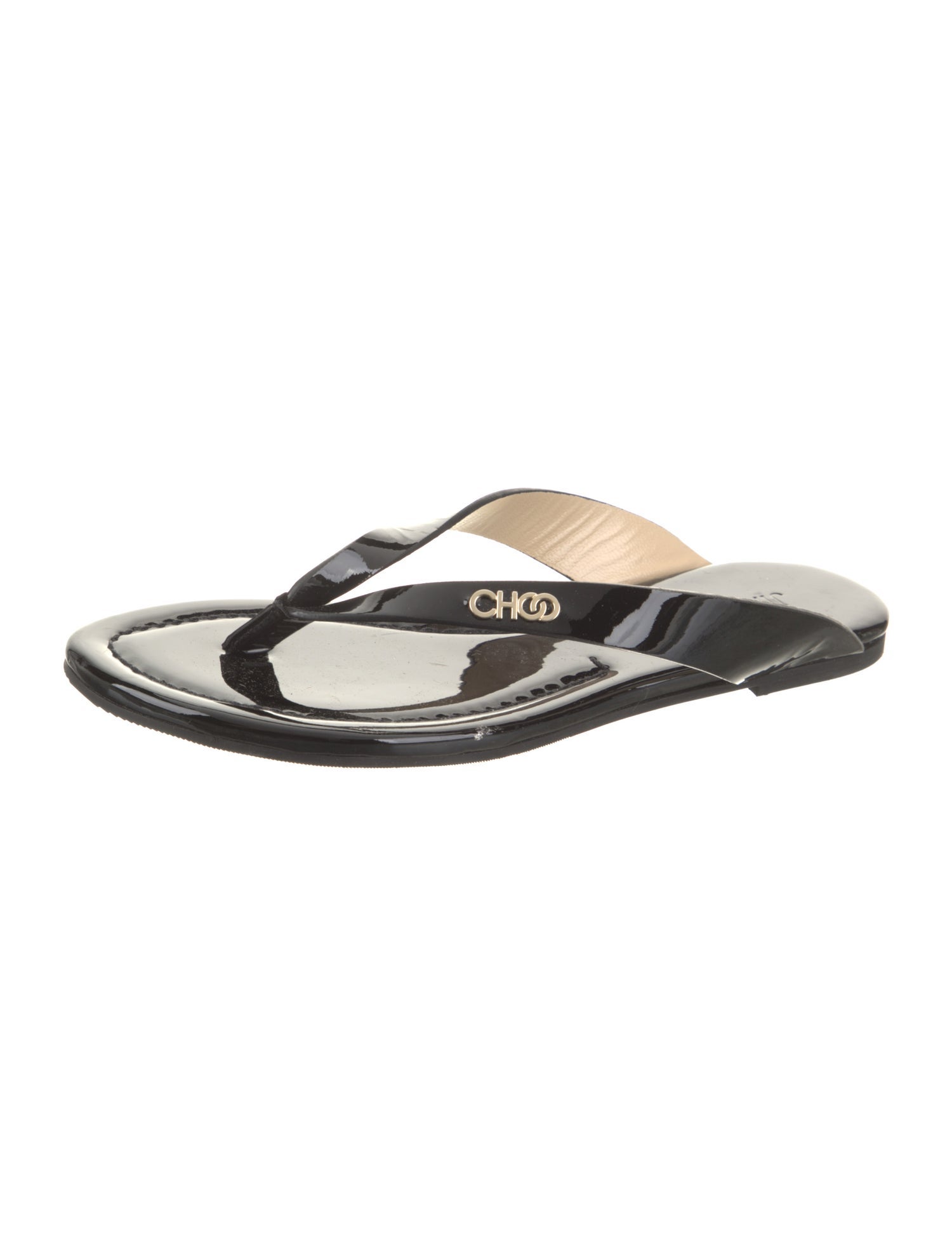 Jimmy Choo Patent Leather Flip Flops