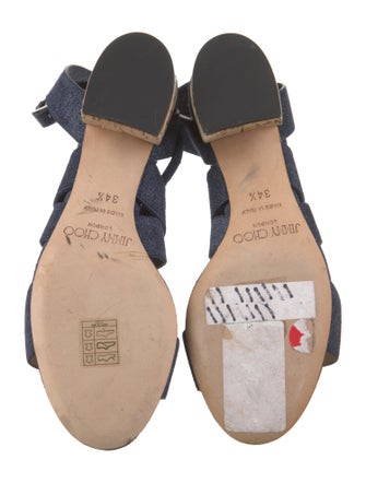 Jimmy Choo Animal Print T-Strap Sandals