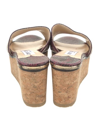 Jimmy Choo Leather Animal Print Slides