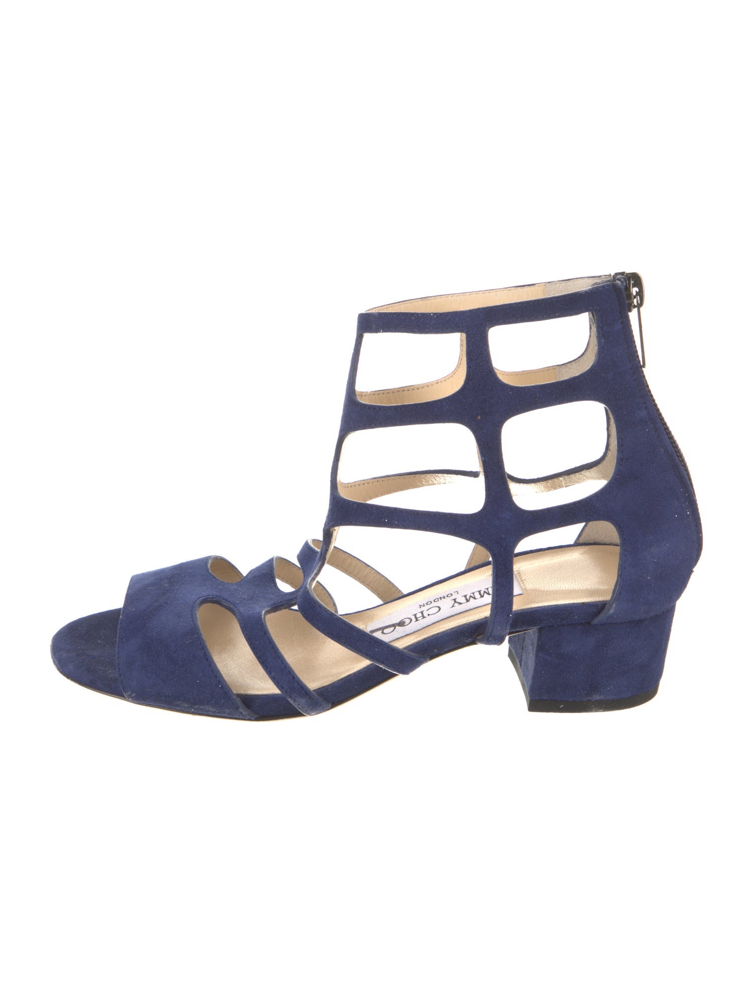 Jimmy Choo Suede Cutout Accent Gladiator Sandals