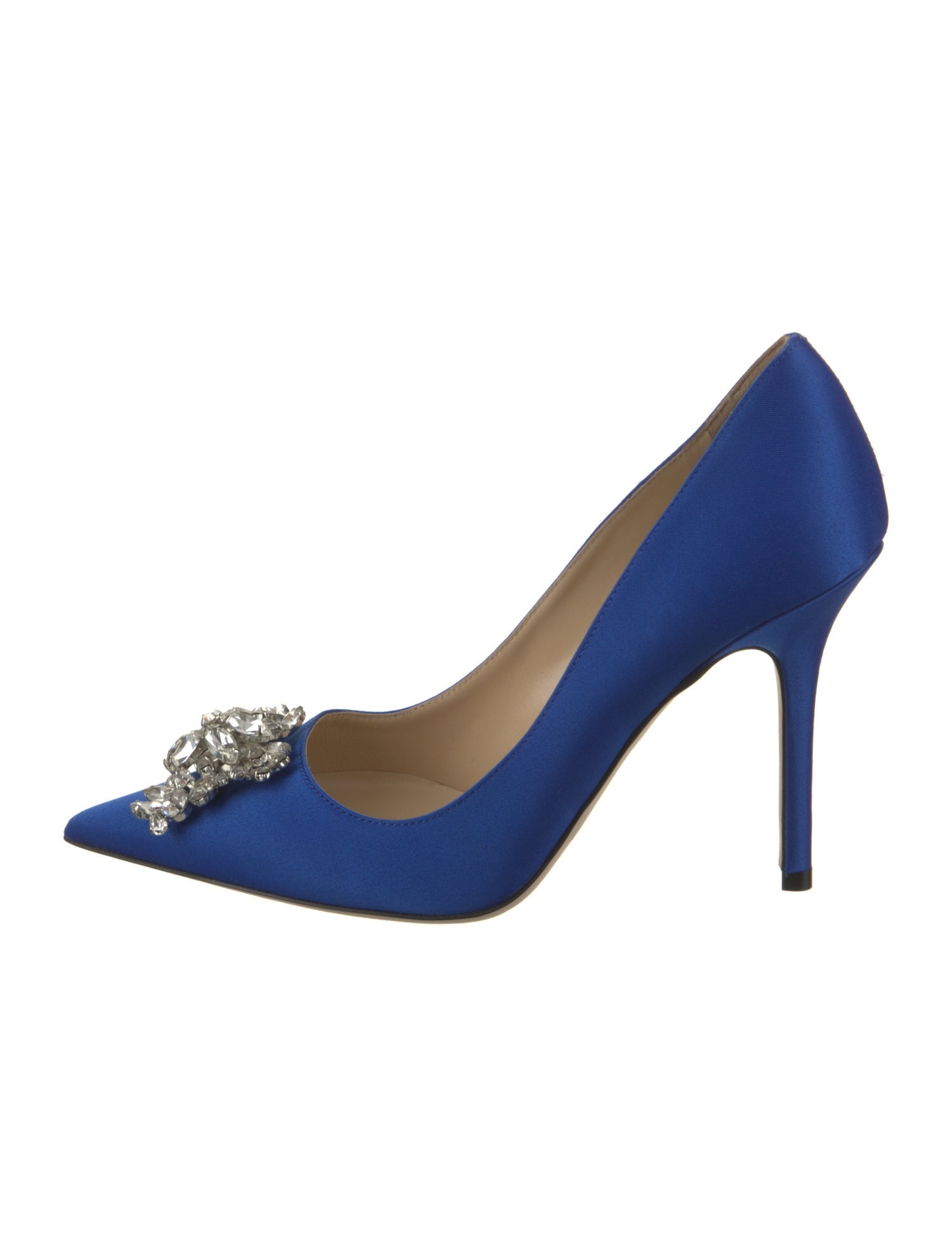 Jimmy Choo Satin Crystal Embellishments Pumps