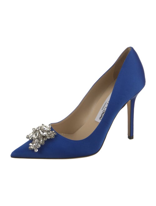 Jimmy Choo Satin Crystal Embellishments Pumps