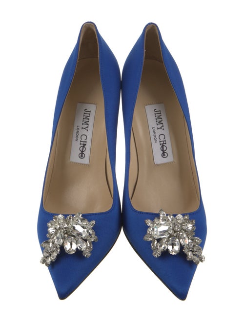 Jimmy Choo Satin Crystal Embellishments Pumps