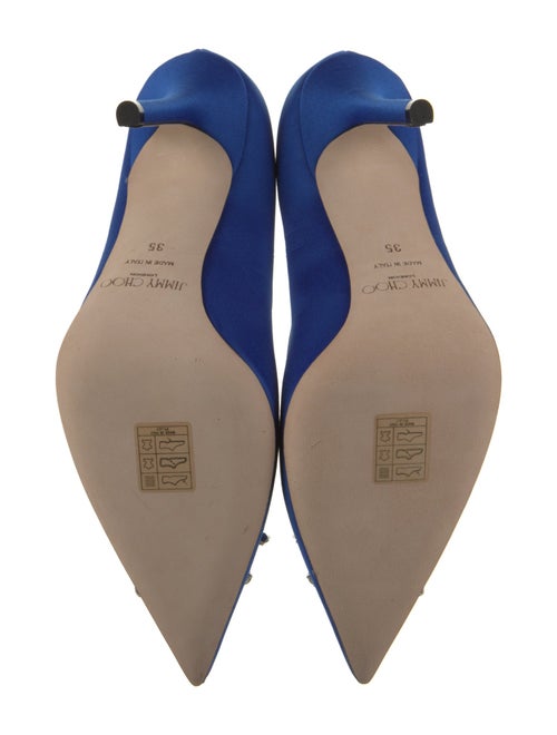 Jimmy Choo Satin Crystal Embellishments Pumps