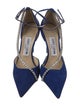 Jimmy Choo Suede Crystal Embellishments T-Strap Pumps