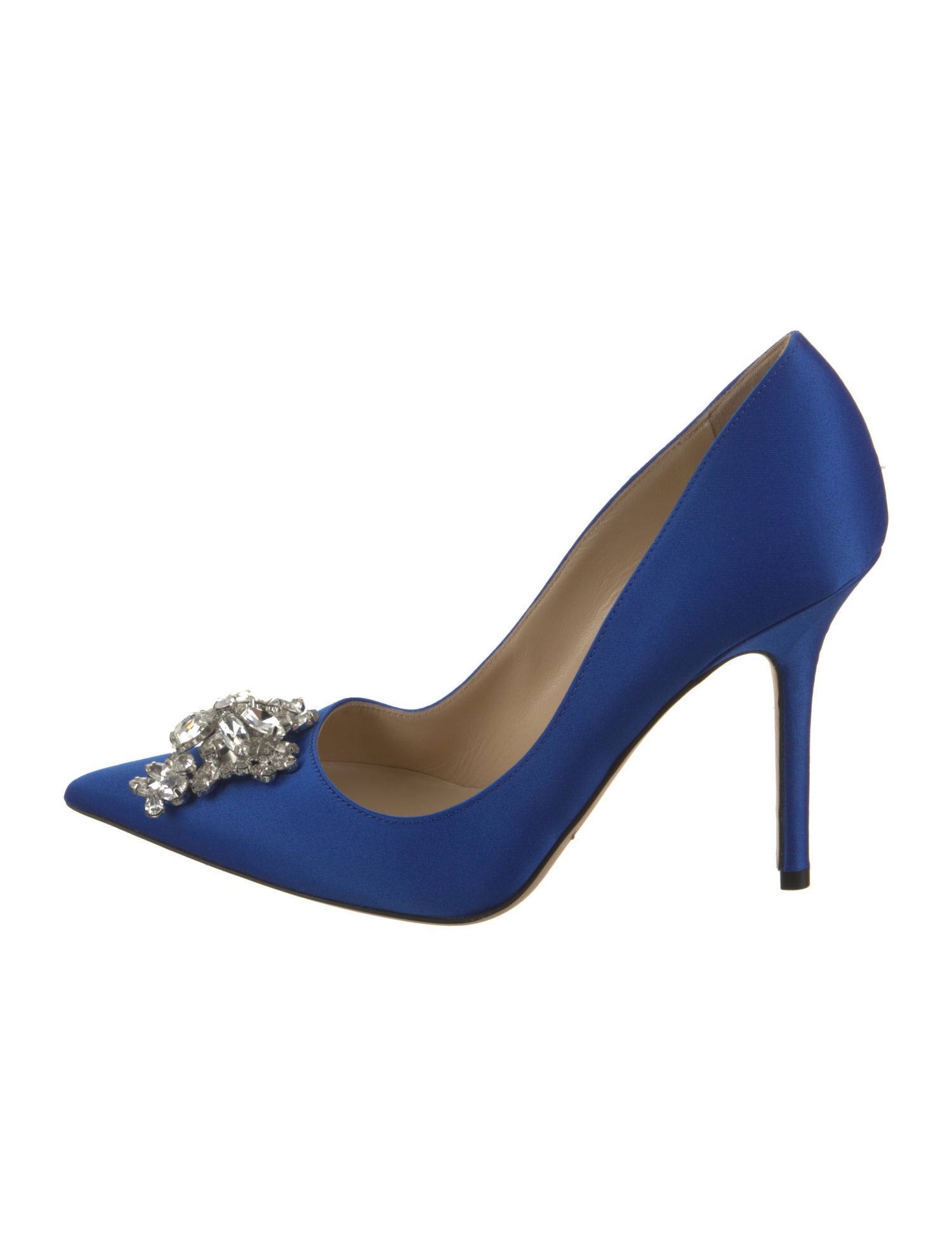 Jimmy Choo Satin Crystal Embellishments Pumps