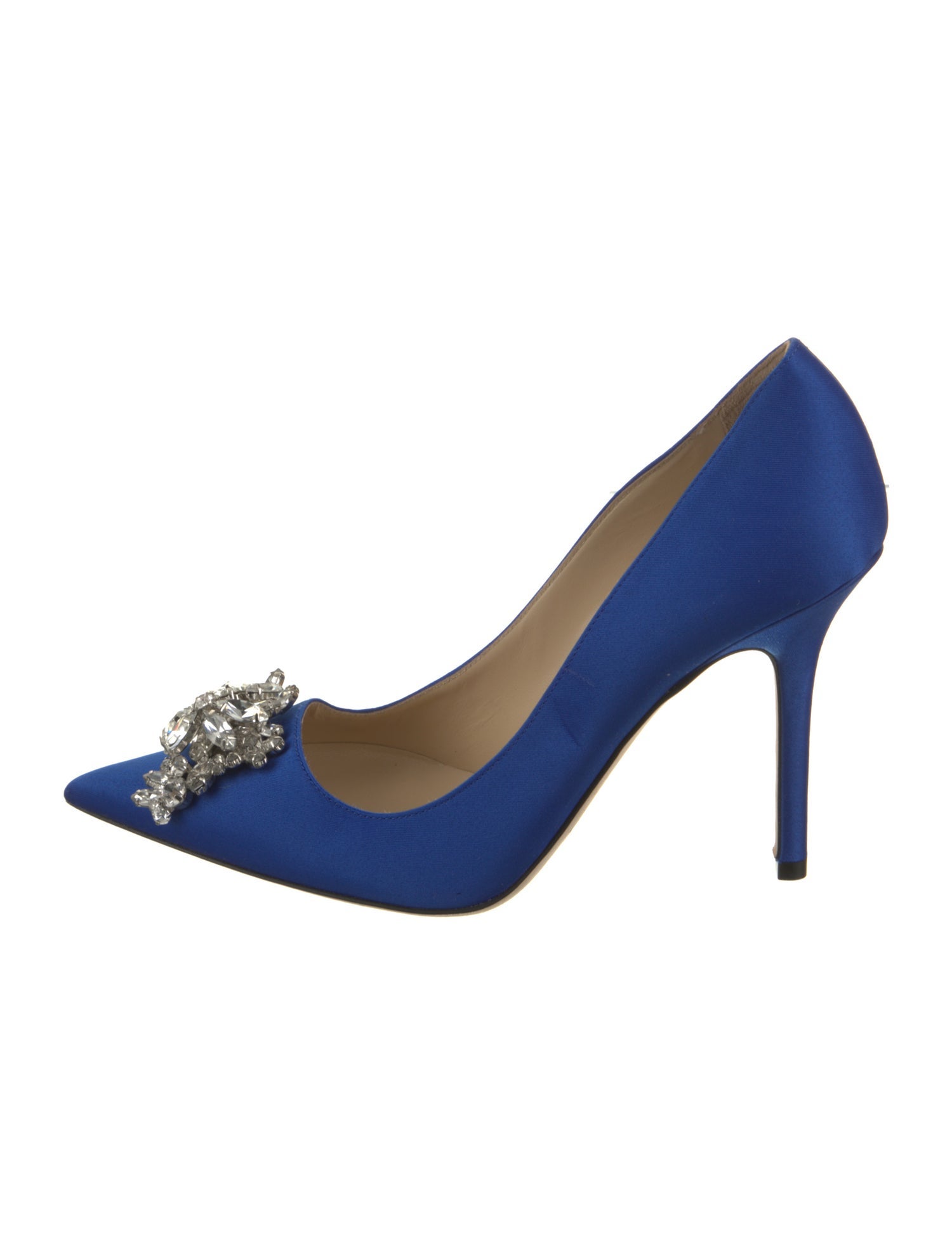 Jimmy Choo Satin Crystal Embellishments Pumps