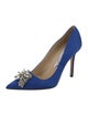 Jimmy Choo Satin Crystal Embellishments Pumps