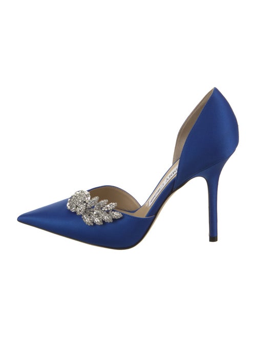 Jimmy Choo Satin Crystal Embellishments D'Orsay Pumps