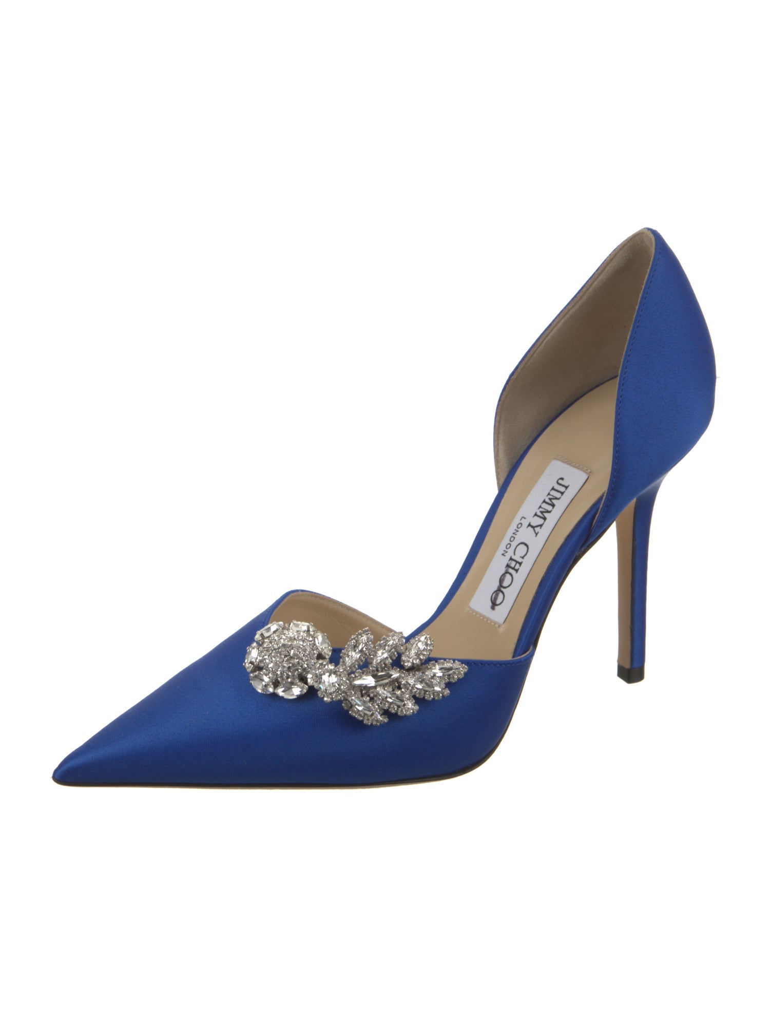 Jimmy Choo Satin Crystal Embellishments D'Orsay Pumps