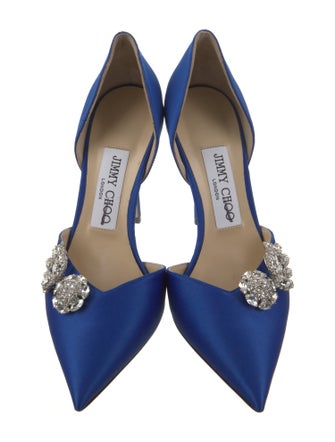 Jimmy Choo Satin Crystal Embellishments D'Orsay Pumps