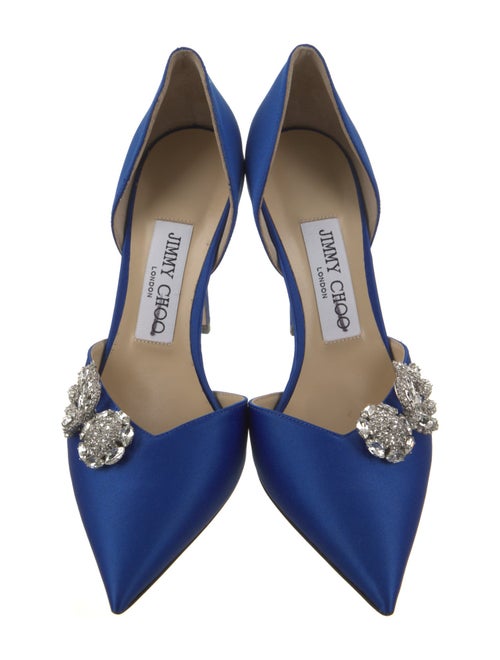 Jimmy Choo Satin Crystal Embellishments D'Orsay Pumps