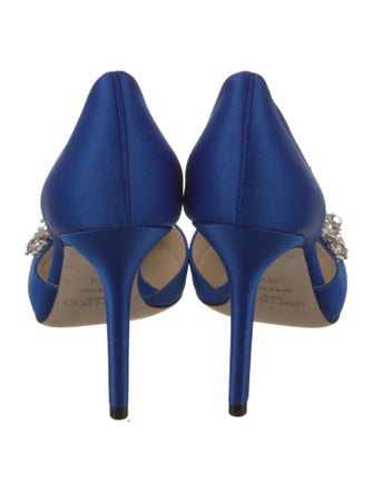 Jimmy Choo Satin Crystal Embellishments D'Orsay Pumps