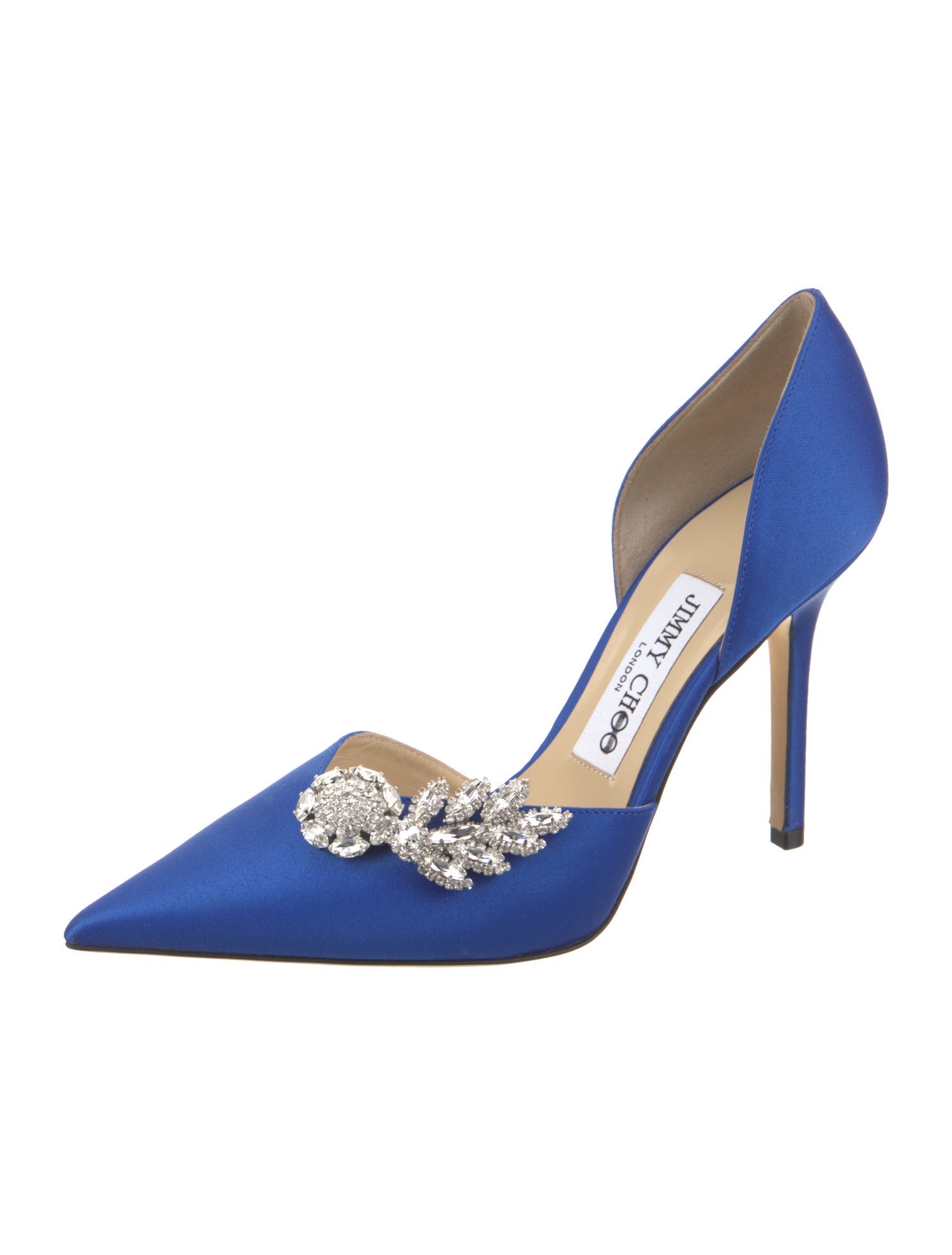 Jimmy Choo Satin Crystal Embellishments D'Orsay Pumps