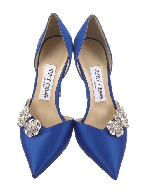 Jimmy Choo Satin Crystal Embellishments D'Orsay Pumps