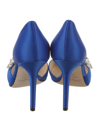 Jimmy Choo Satin Crystal Embellishments D'Orsay Pumps