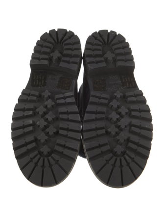 Jimmy Choo Suede Pom-Pom Embellishments Combat Boots