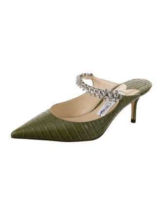 Jimmy Choo Leather Animal Print Mules