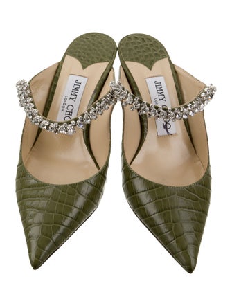 Jimmy Choo Leather Animal Print Mules