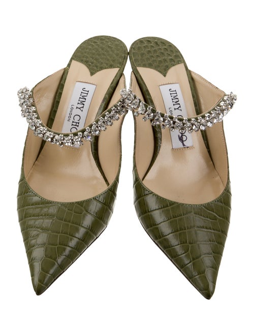 Jimmy Choo Leather Animal Print Mules