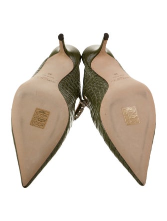 Jimmy Choo Leather Animal Print Mules