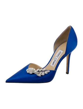 Jimmy Choo Satin Crystal Embellishments D'Orsay Pumps