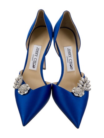 Jimmy Choo Satin Crystal Embellishments D'Orsay Pumps