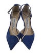 Jimmy Choo Suede Crystal Embellishments T-Strap Pumps
