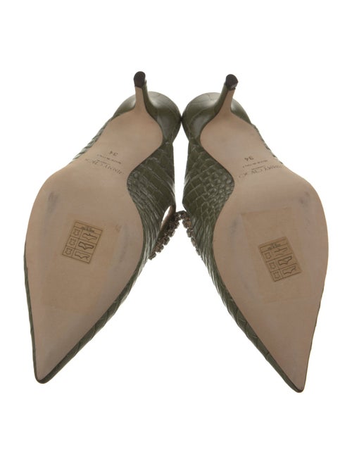 Jimmy Choo Leather Crystal Embellishments Mules