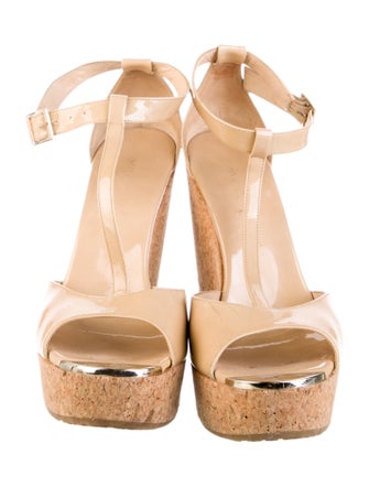 Jimmy Choo Patent Leather T-Strap Sandals