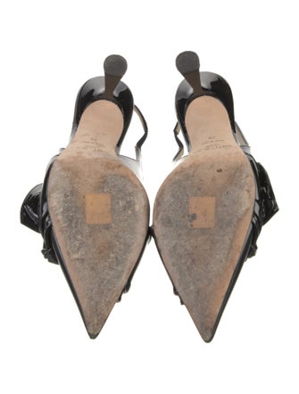 Jimmy Choo Patent Leather Bow Accents Slingback Pumps