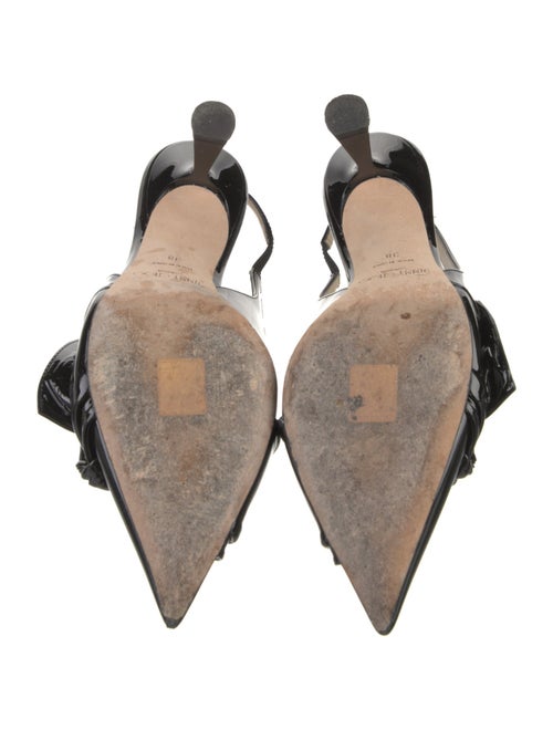 Jimmy Choo Patent Leather Bow Accents Slingback Pumps