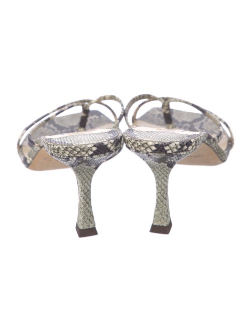 Jimmy Choo Embossed Leather Animal Print Slides