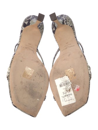 Jimmy Choo Embossed Leather Animal Print Slides