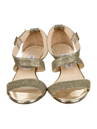 Jimmy Choo Mesh Glitter Accents Sandals