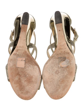 Jimmy Choo Mesh Glitter Accents Sandals