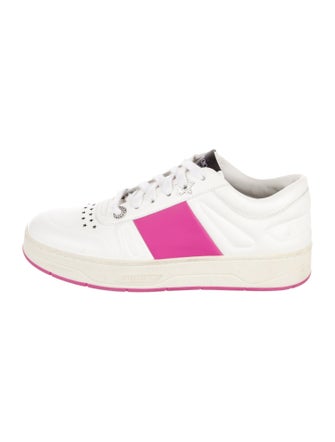 Jimmy Choo Leather Colorblock Pattern Sneakers