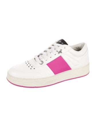 Jimmy Choo Leather Colorblock Pattern Sneakers