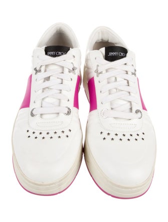 Jimmy Choo Leather Colorblock Pattern Sneakers