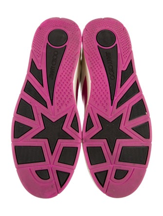 Jimmy Choo Leather Colorblock Pattern Sneakers