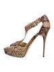 Jimmy Choo Snakeskin Animal Print T-Strap Sandals