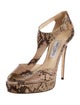 Jimmy Choo Snakeskin Animal Print T-Strap Sandals