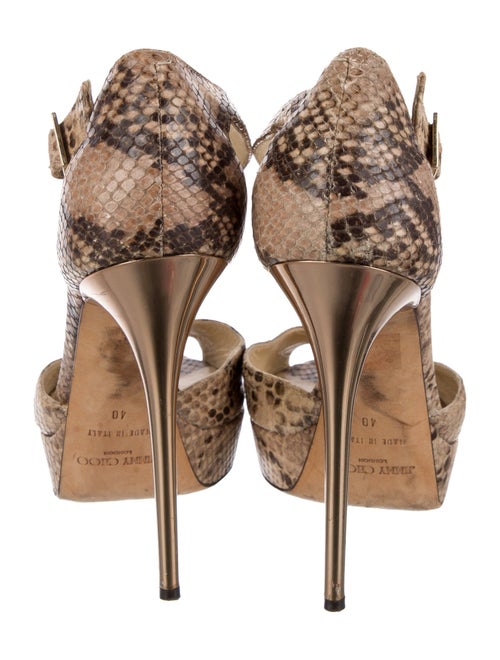 Jimmy Choo Snakeskin Animal Print T-Strap Sandals