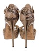 Jimmy Choo Snakeskin Animal Print T-Strap Sandals