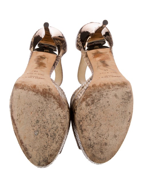 Jimmy Choo Snakeskin Animal Print T-Strap Sandals