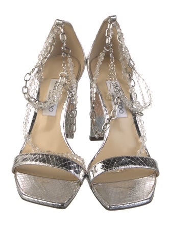 Jimmy Choo Leather Chain-Link Accents Pumps